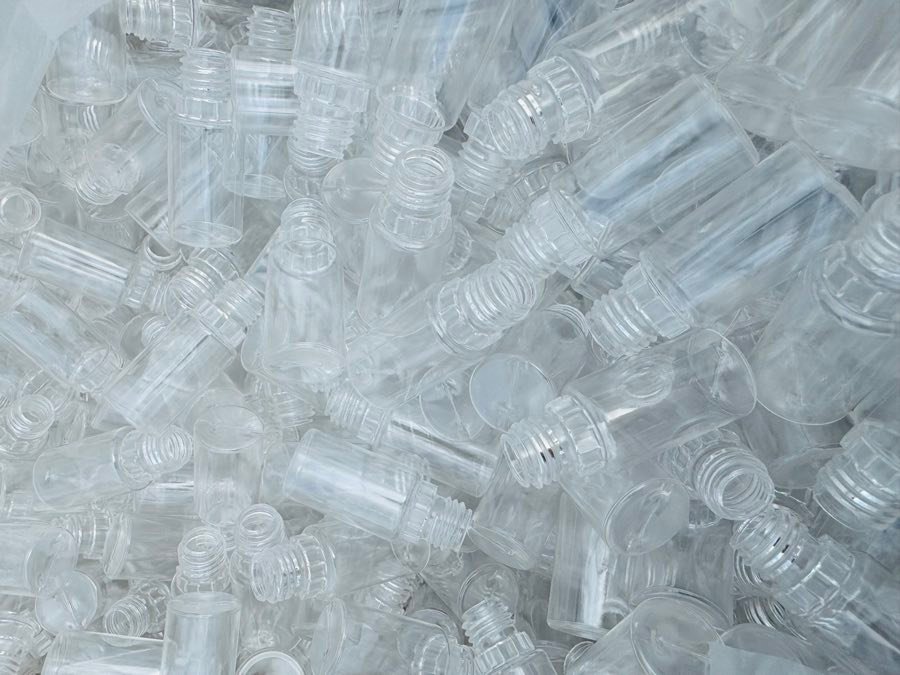 Przezroczyste butelki 10 ml na e-liquid bez nakrętek, luzem przed pakowaniem